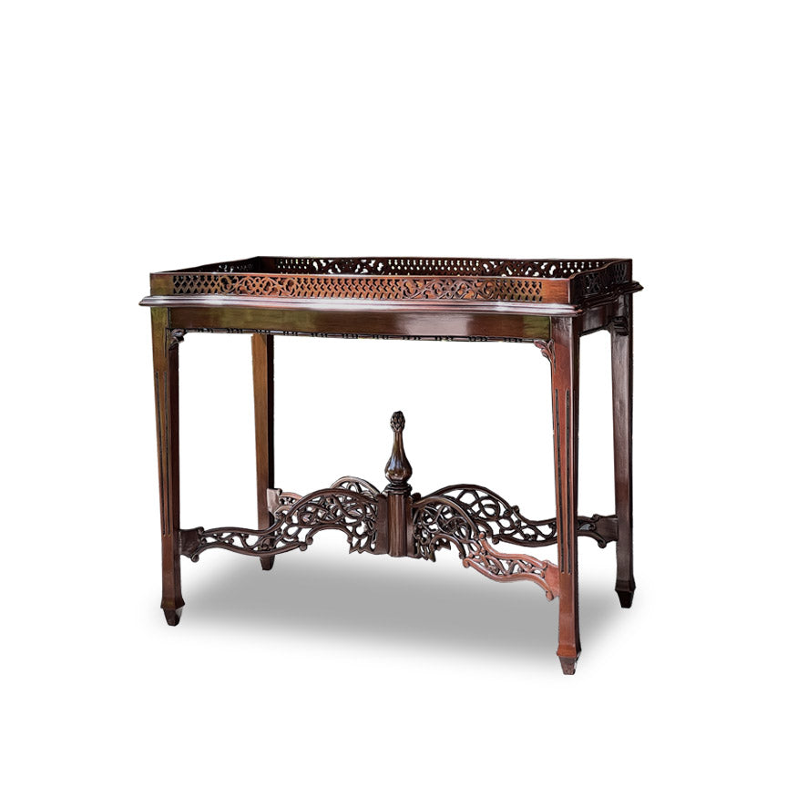 Chinese Chippendale Fretwork Tea Table (Serpentine)