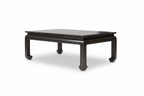 Dark wooden coffee table on a white background