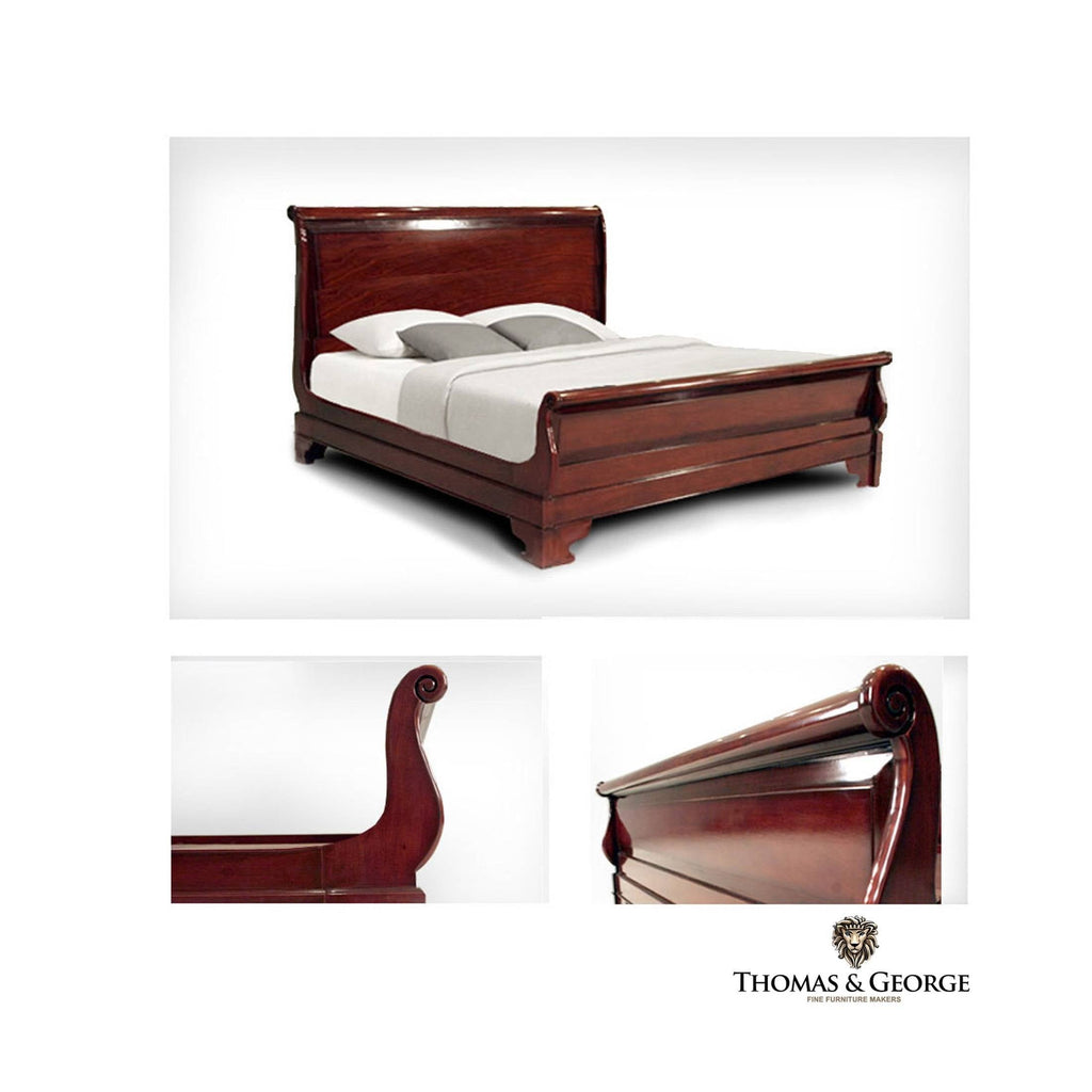Classic Mahogany Sleigh Bed QS thomas-george-gallery