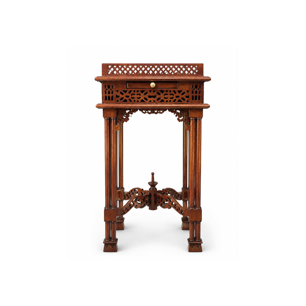 Chinese Chippendale Fretwork Tea Table (Square)