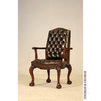 English Chippendale Arm Chair 948 Leather thomas-george-gallery