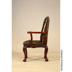 English Chippendale Arm Chair 948 Leather thomas-george-gallery