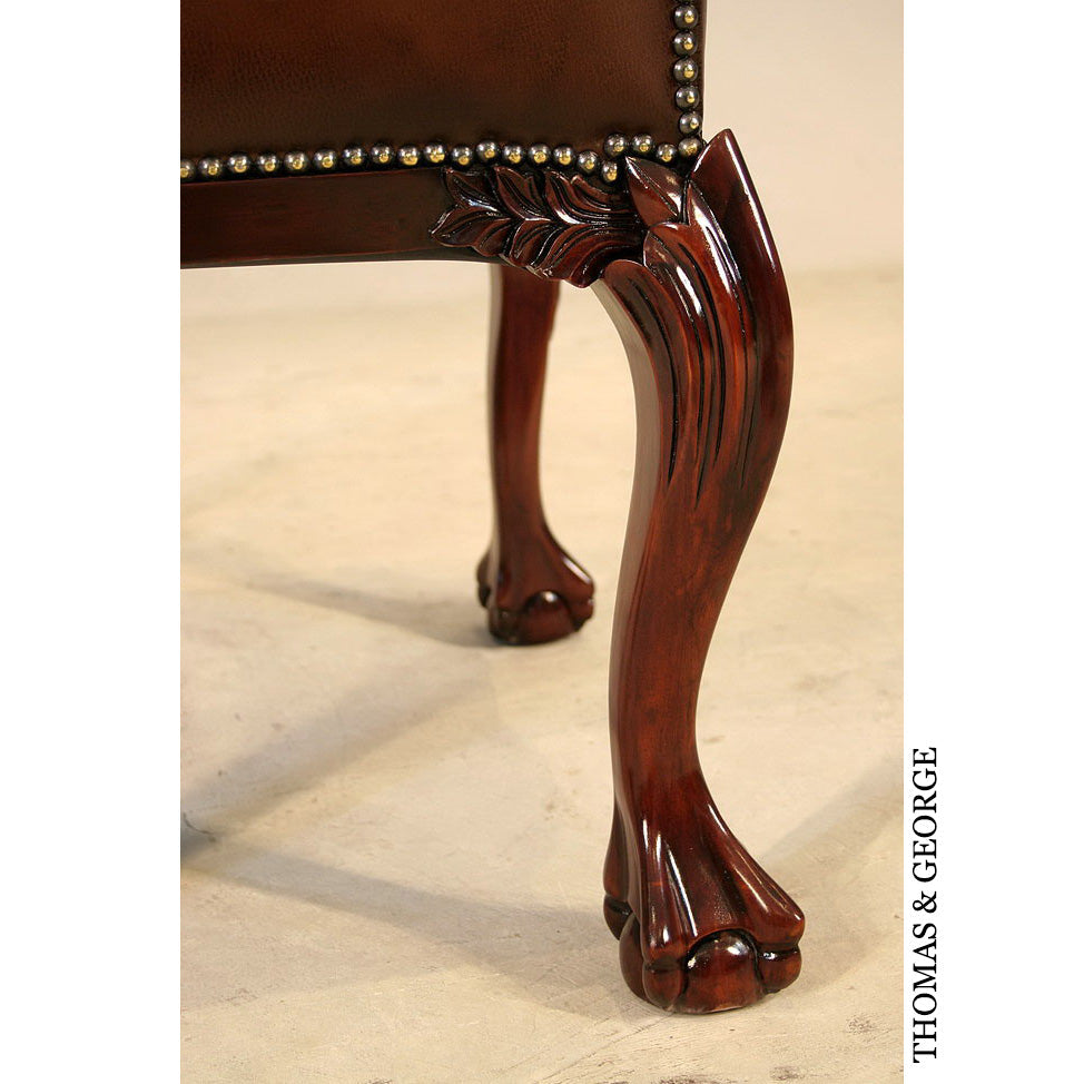 English Chippendale Arm Chair 948 Leather thomas-george-gallery