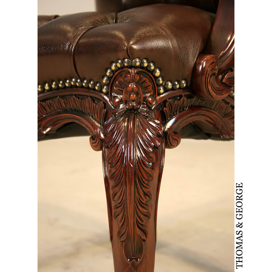 English Chippendale Arm Chair 948 Leather thomas-george-gallery