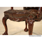English Chippendale Arm Chair 948 Leather thomas-george-gallery
