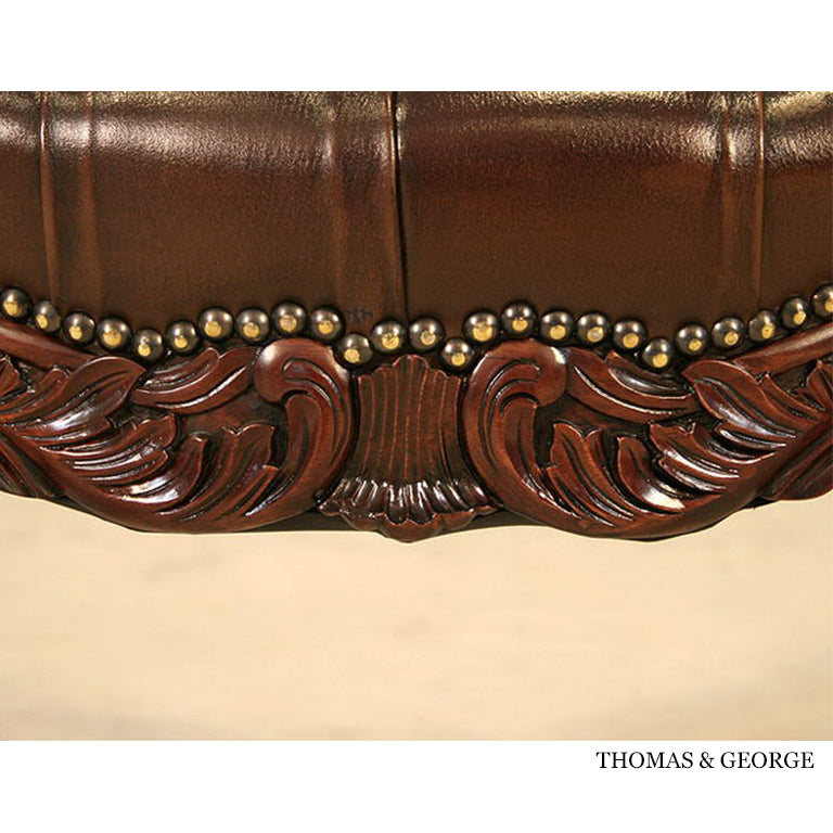 English Chippendale Arm Chair 948 Leather thomas-george-gallery