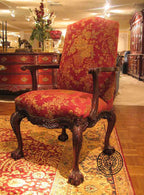 English Chippendale Arm Chair 948 Upholstered thomas-george-gallery