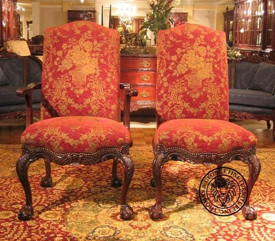 English Chippendale Arm Chair 948 Upholstered thomas-george-gallery