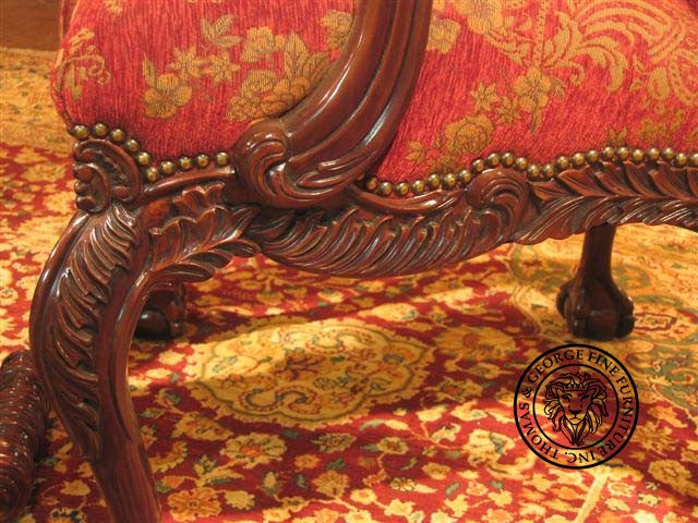 English Chippendale Arm Chair 948 Upholstered thomas-george-gallery