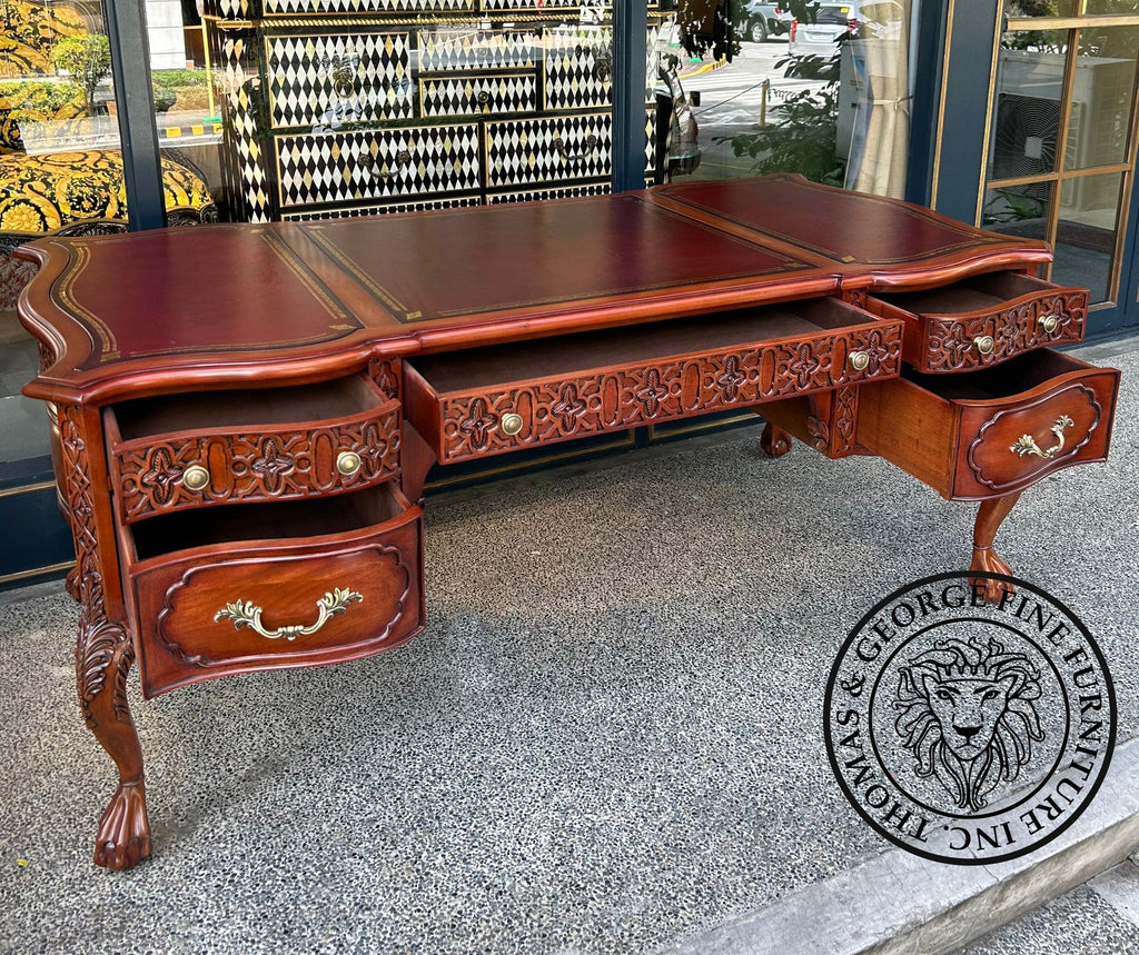 English Chippendale Fretwork Writing Table thomas-george-gallery