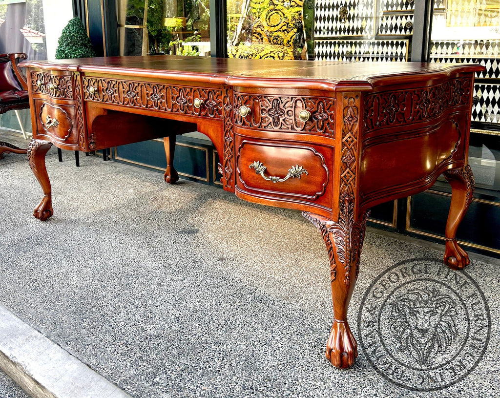 English Chippendale Fretwork Writing Table thomas-george-gallery