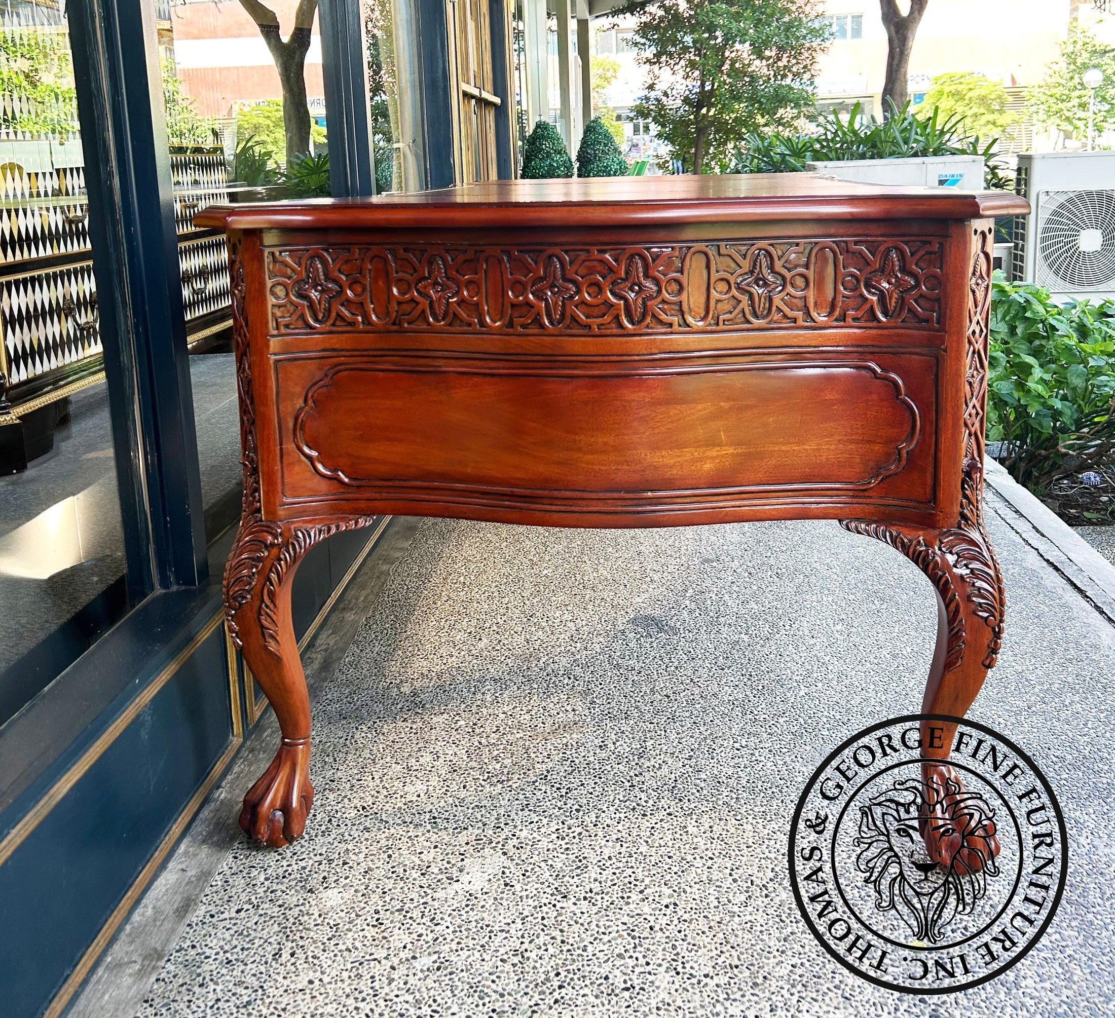 English Chippendale Fretwork Writing Table thomas-george-gallery