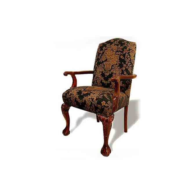English Chippendale Fully Upholstered Arm Chair thomas-george-gallery