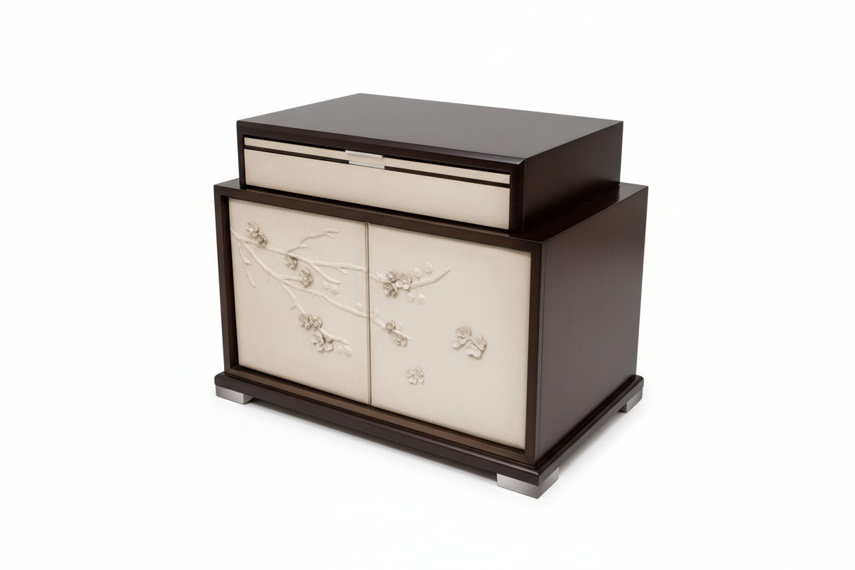 Gift Box Chest with Artisan Blossom Leather