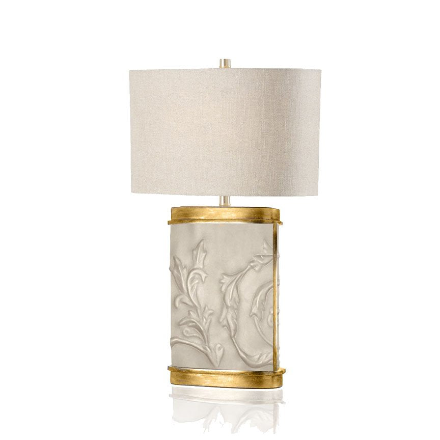 Haisley Leather & Gold Leaf Table Lamp thomas-george-gallery
