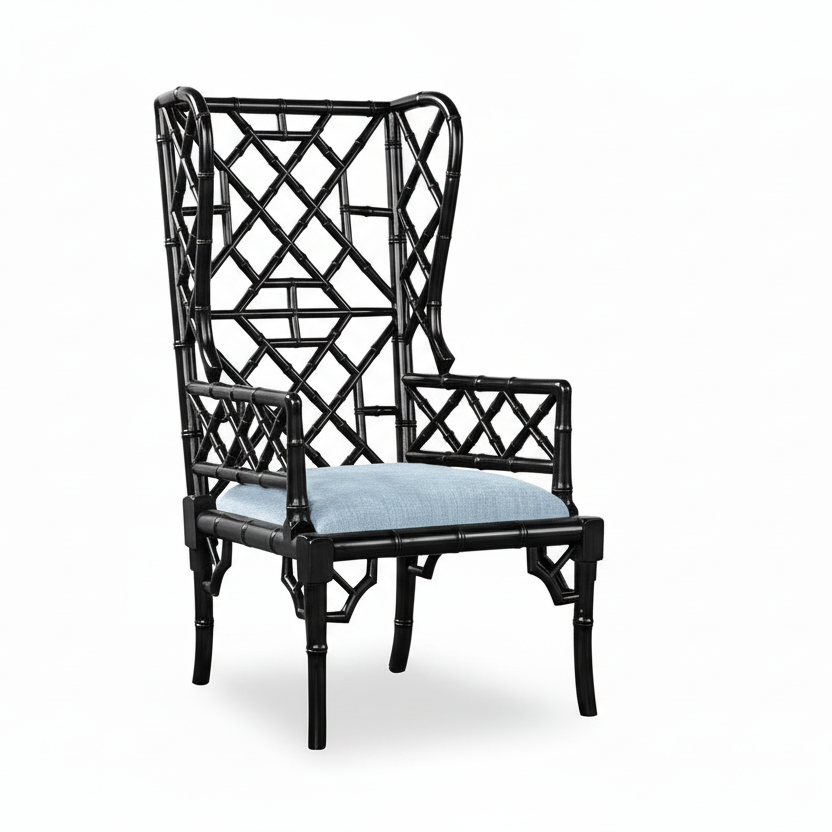 Chinoise Chippendale Wing Chair