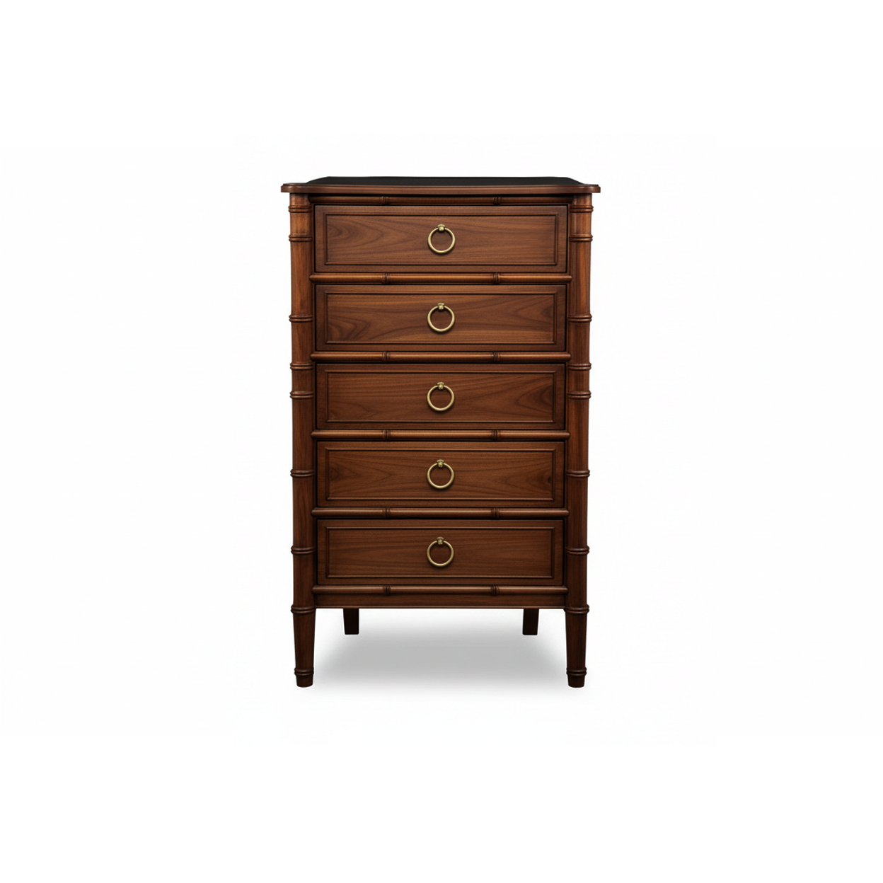 Chinoise Bamboo Upright Chest (5-Drawer)