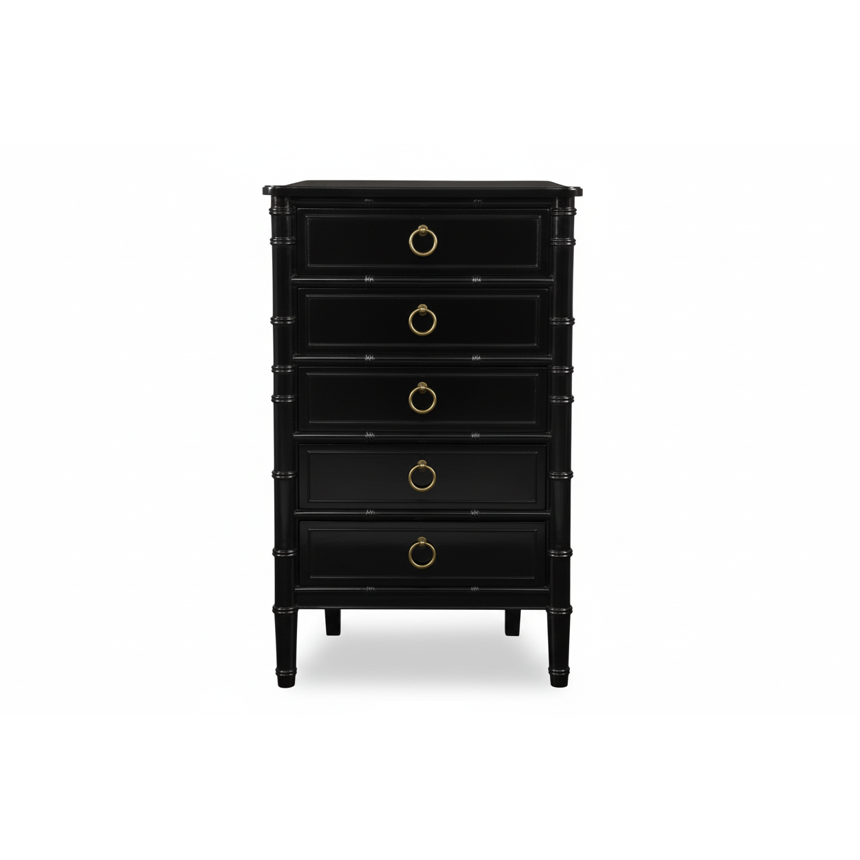 Chinoise Bamboo Upright Chest (5-Drawer)