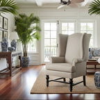 Farmhouse Upholstered Wing Chair
