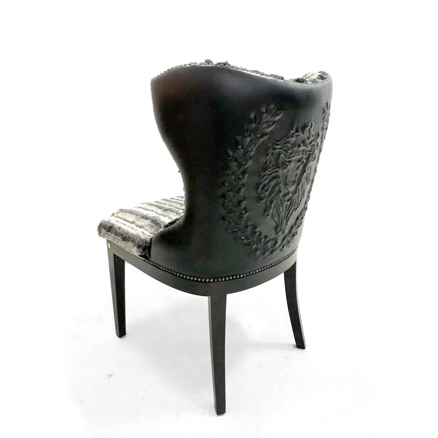 Petal Chair with T&G Lion in Fur & Sculpted Leather