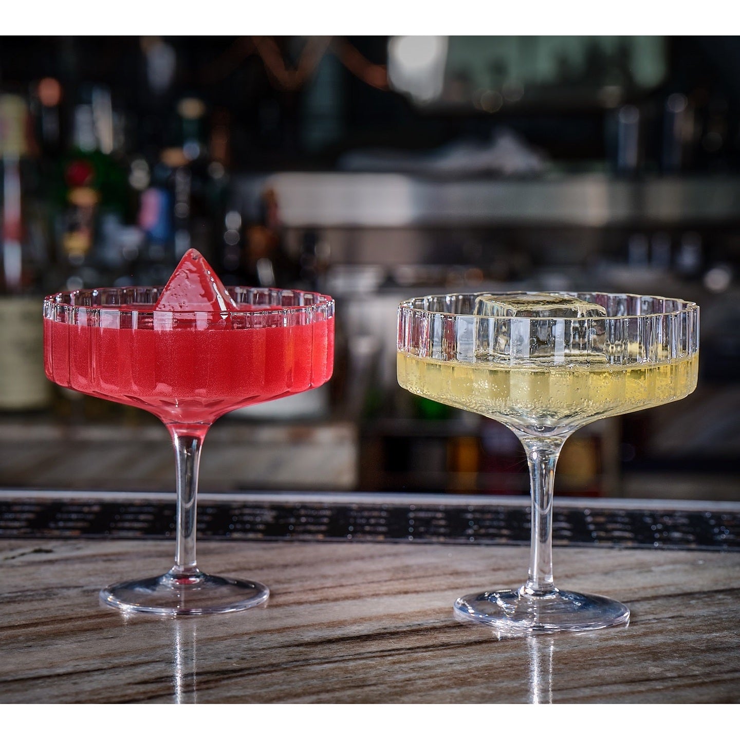 Modernism x Lara K. Crystal Champagne Coupe Glasses