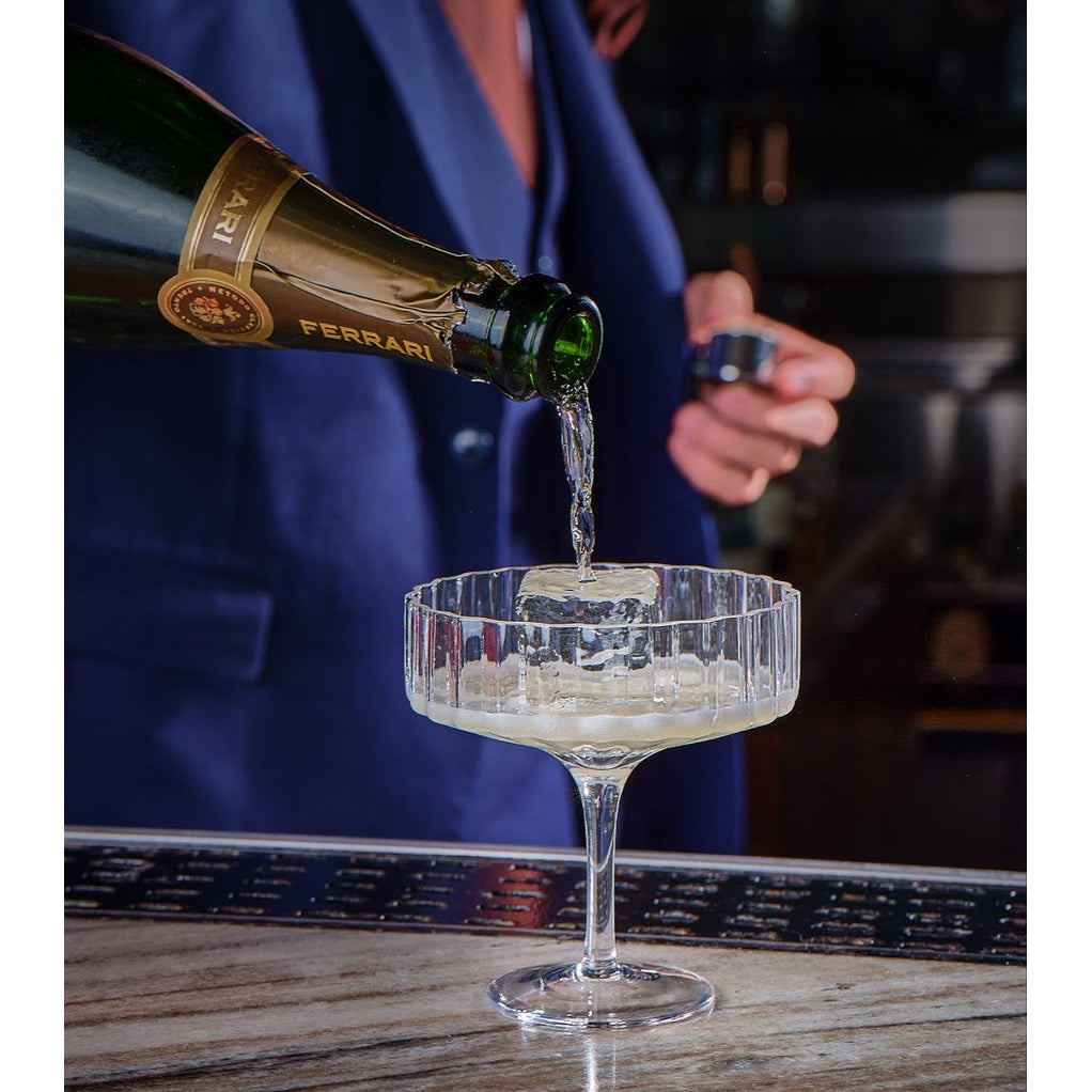 Modernism x Lara K. Crystal Champagne Coupe Glasses