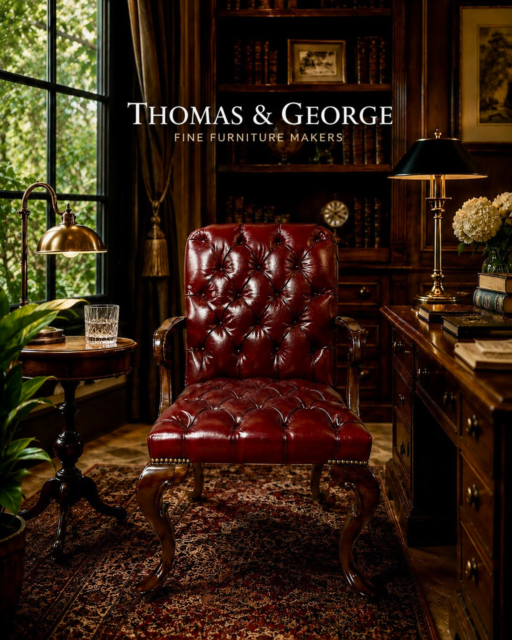 Queen Anne Shepherd's Armchair (Tufted Leather)