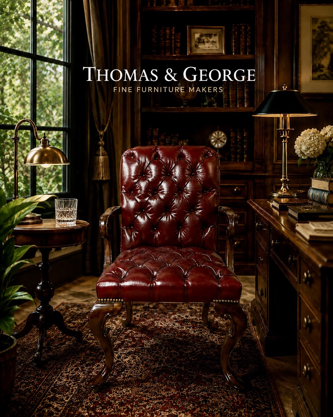 Queen Anne Shepherd's Armchair (Tufted Leather)