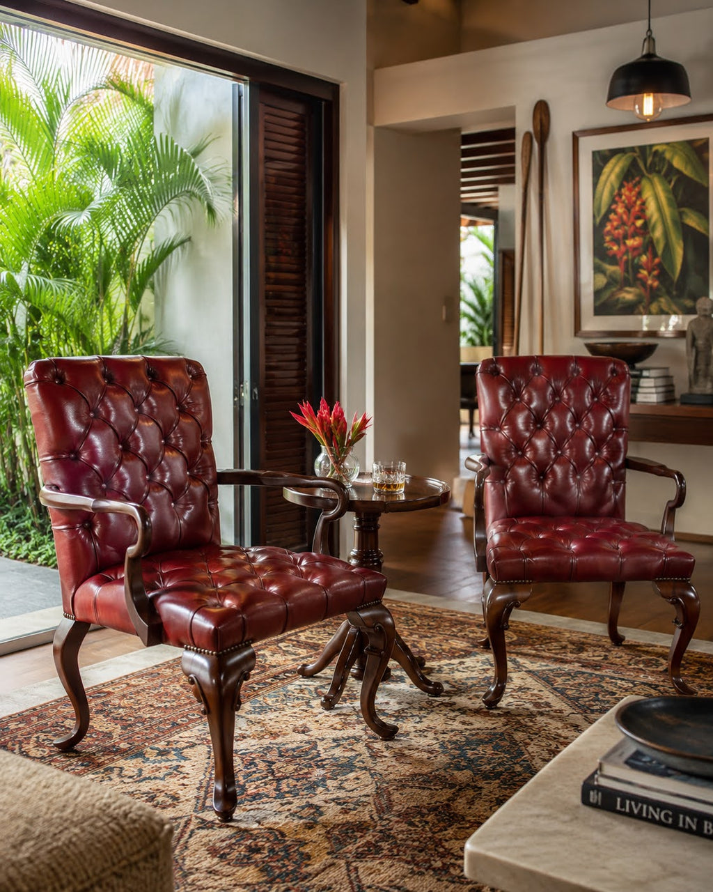 Queen Anne Shepherd's Armchair (Tufted Leather)