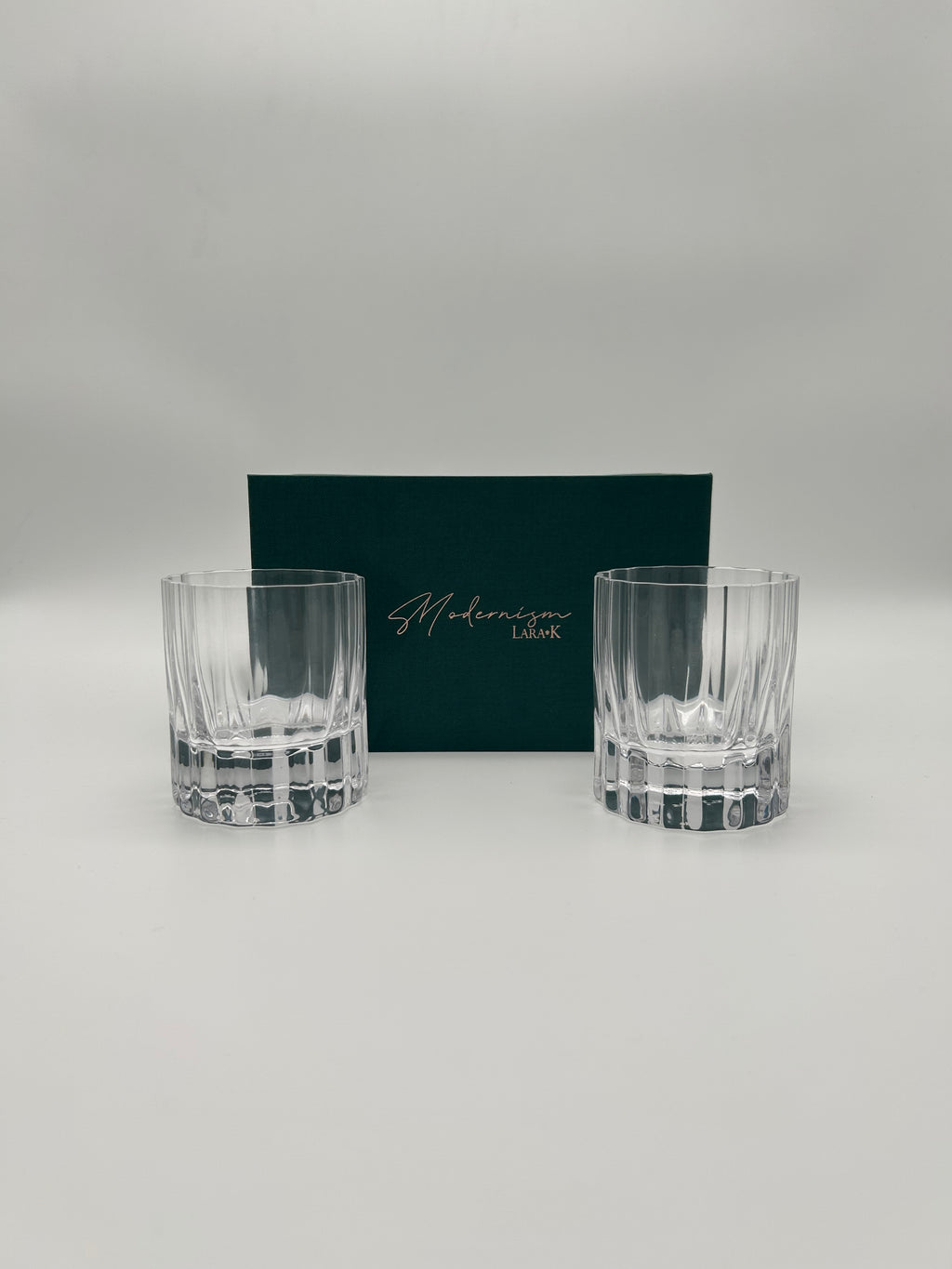Modernism x Lara K. Crystal Wiskey Tumbler Glasses - Lowball