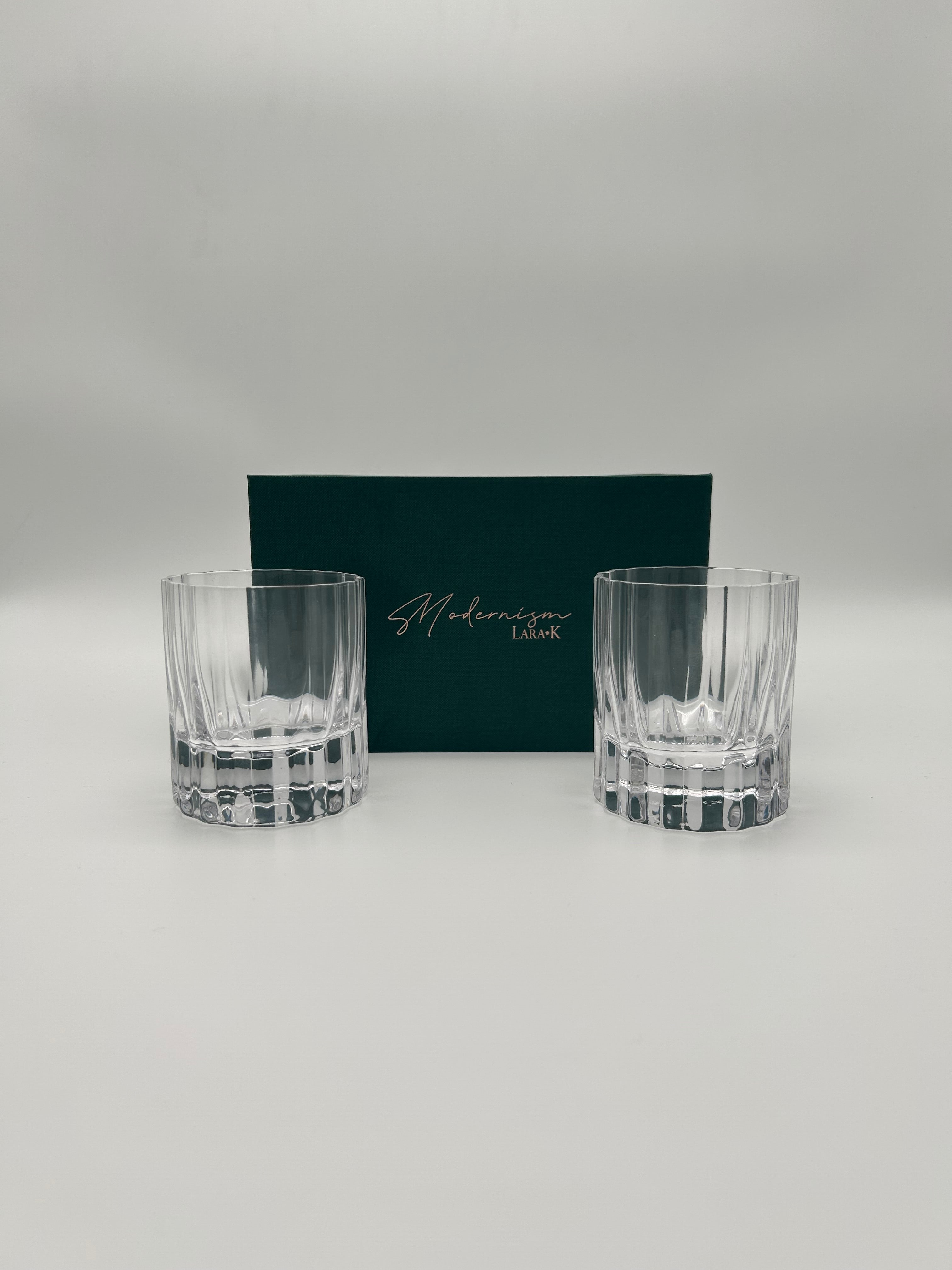 Modernism x Lara K. Crystal Wiskey Tumbler Glasses - Lowball