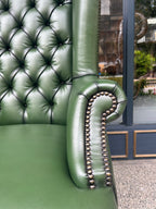 Queen Anne Tufted Wing Chair (Plain Arm|Plain Seat-Full Cabriole)