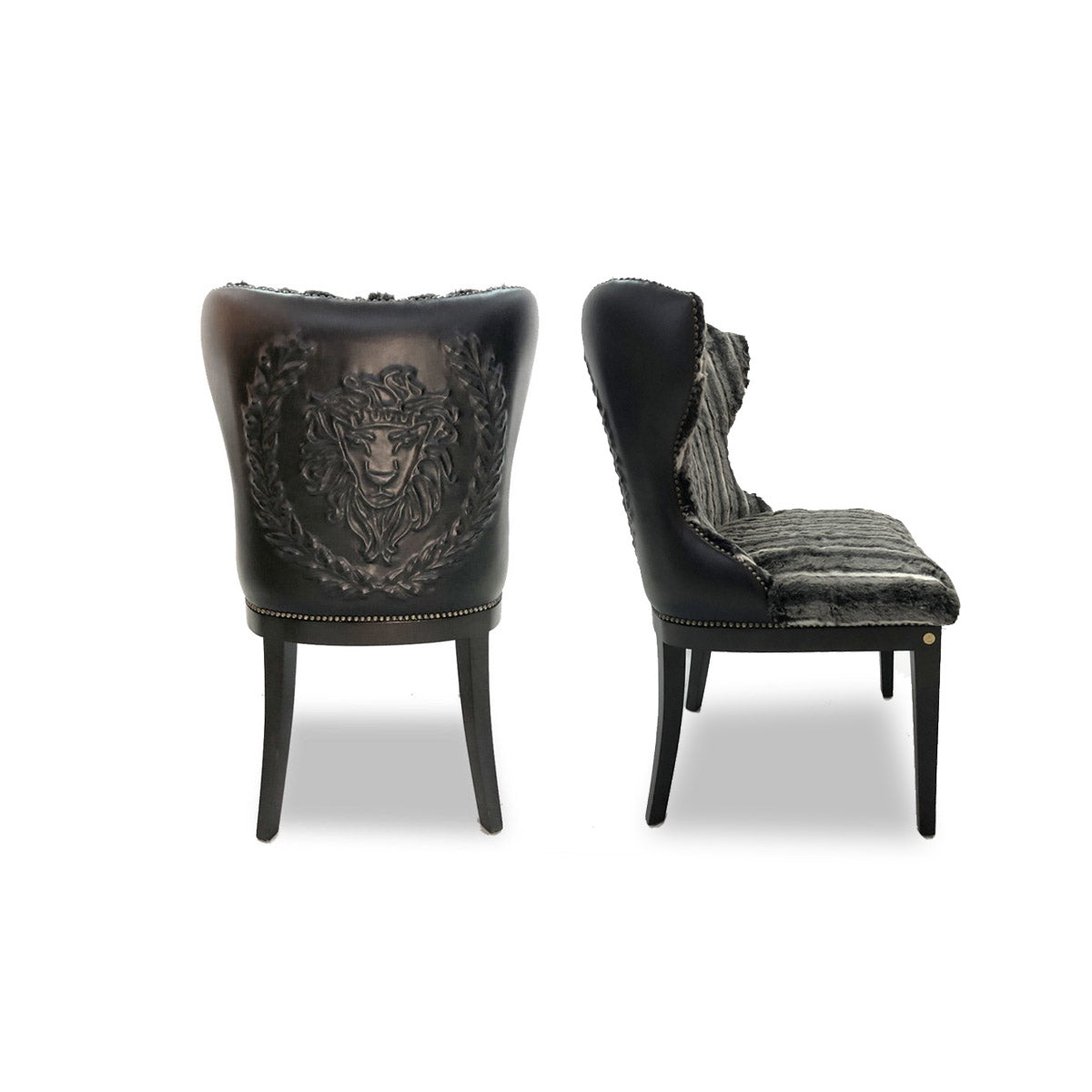 Petal Chair with T&G Lion in Fur & Sculpted Leather