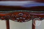 Louis XV Rose Arm Chair in Tufted Leather thomas-george-gallery