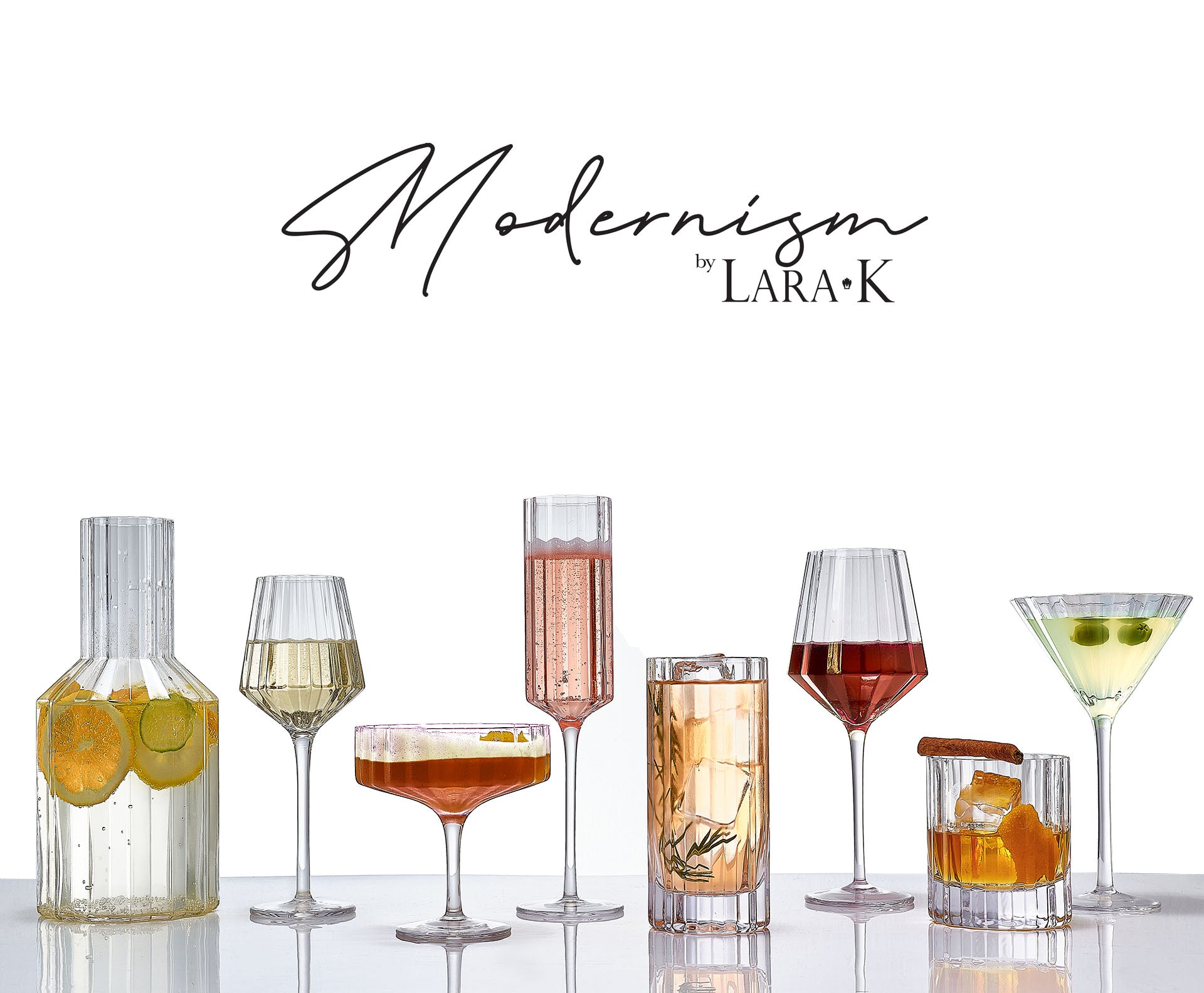 Modernism x Lara K. Crystal Red Wine | Water Glasses