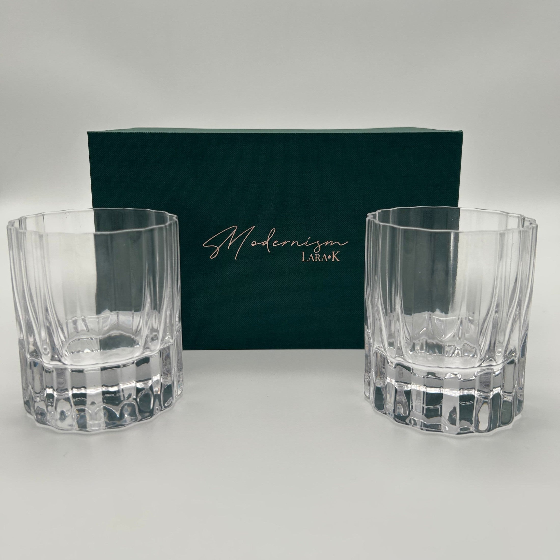 Modernism x Lara K. Crystal Wiskey Tumbler Glasses - Lowball thomas-george-gallery