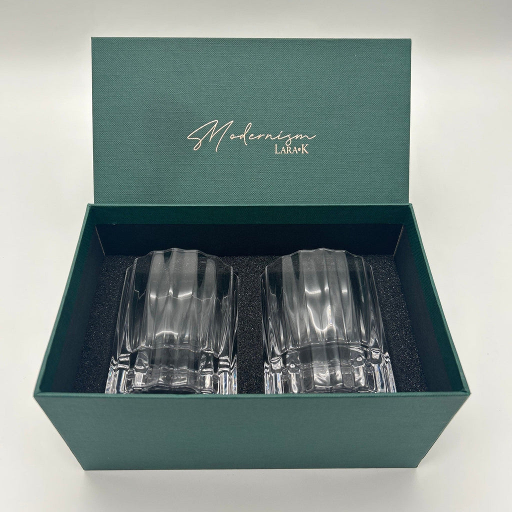 Modernism x Lara K. Crystal Wiskey Tumbler Glasses - Lowball thomas-george-gallery