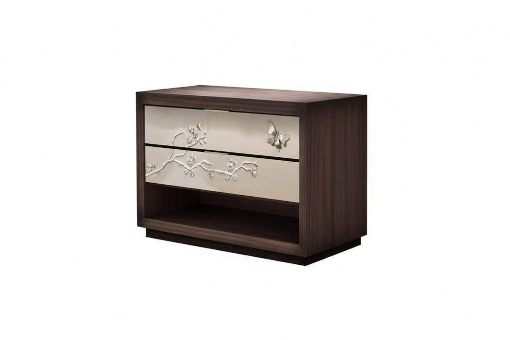 Nuovo 2-Drawer Chest with Blossom Leather