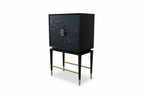Nuovo Bar Cabinet  with Leather Doors (Acantha)