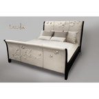 Nuovo Blossom Sculpted Leather Sleigh Bed thomas-george-gallery