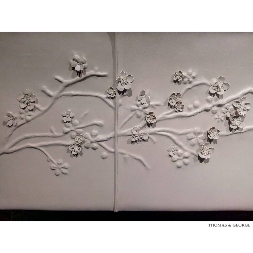 Nuovo Blossom Sculpted Leather Sleigh Bed thomas-george-gallery
