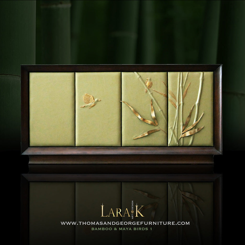 Nuovo Sideboard with Bamboo Design Artisan Leatherwork thomas-george-gallery