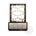 Nuovo Sideboard with Blossom Leather Fretwork Display Shelves thomas-george-gallery