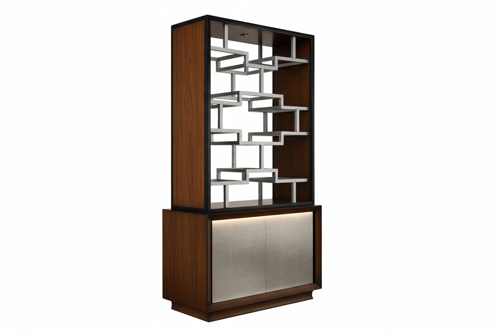 Nuovo Sideboard with Fretwork Display Shelves- Small