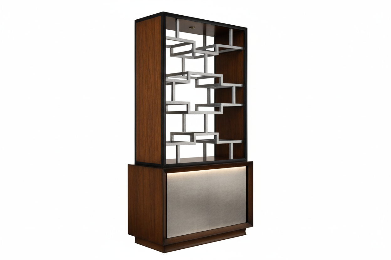 Nuovo Sideboard with Fretwork Display Shelves- Small