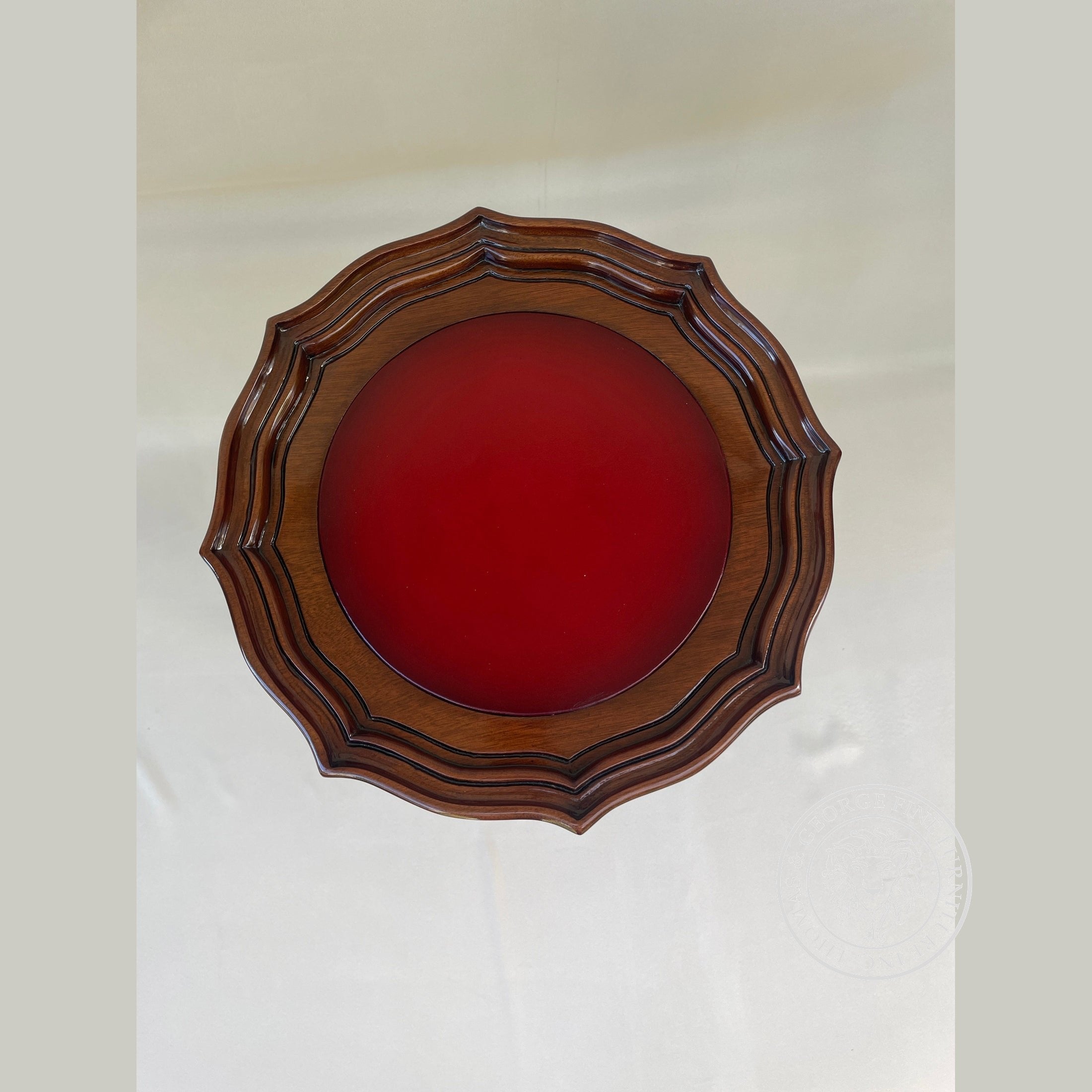Georgian Pie Crust Wine Table with leather top