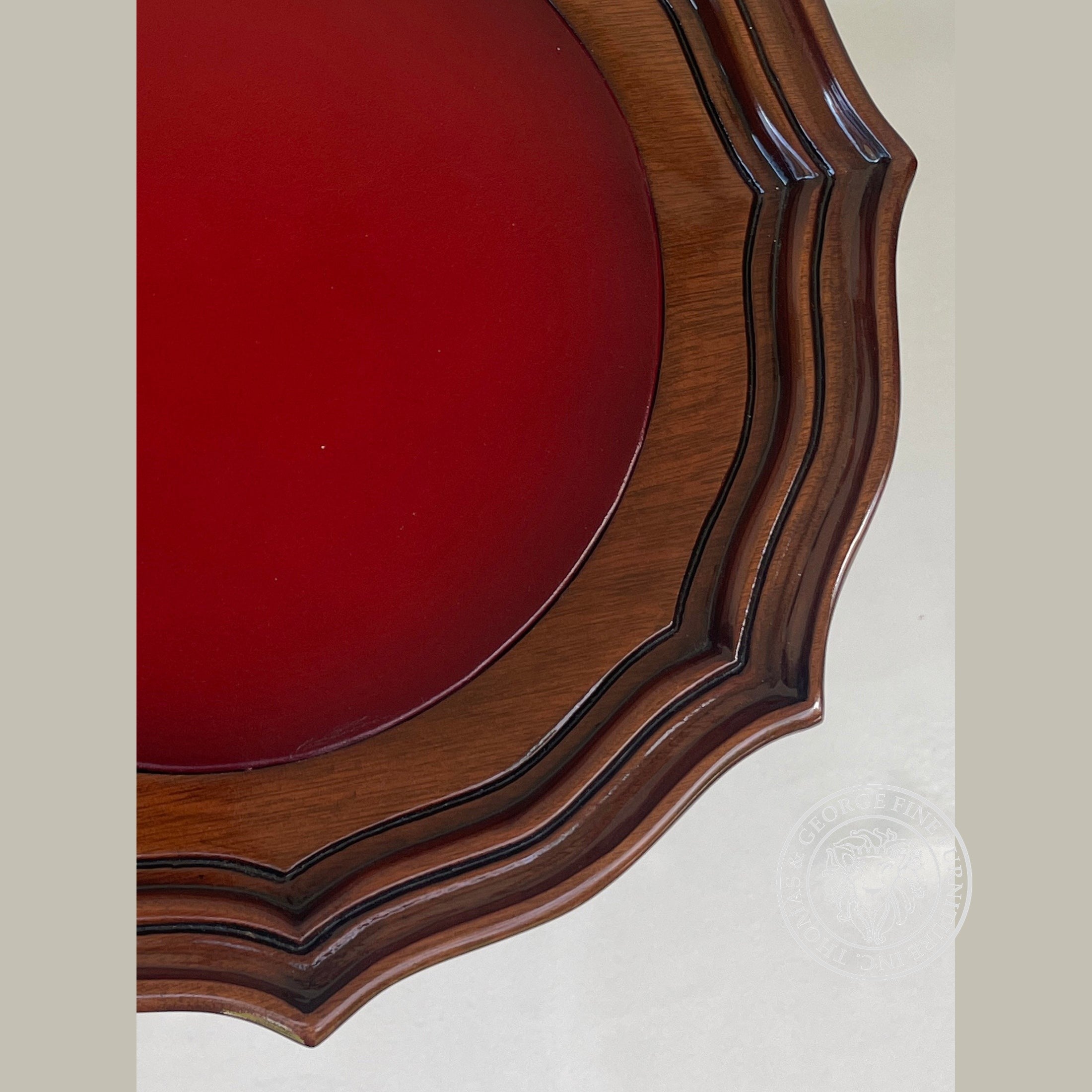 Georgian Pie Crust Wine Table with leather top