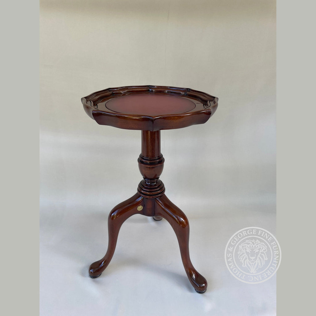 Georgian Pie Crust Wine Table with leather top