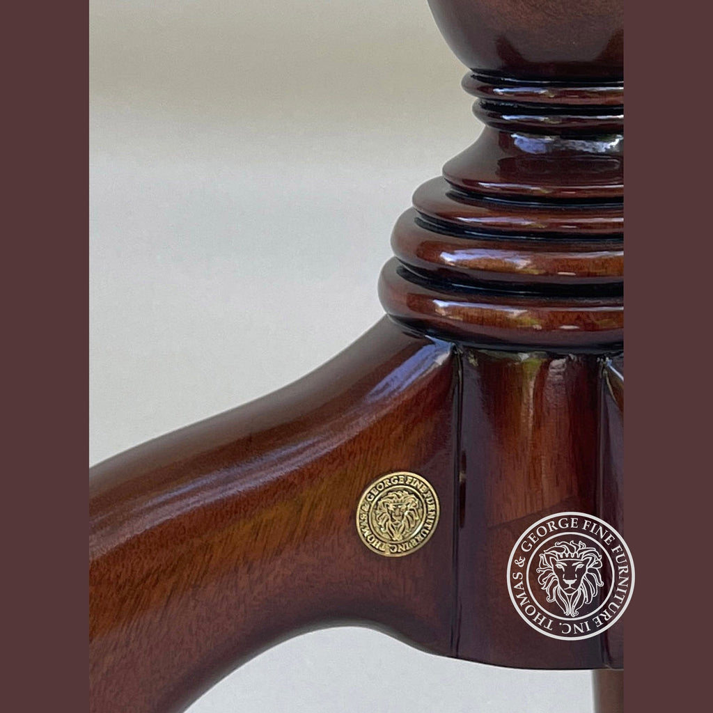 Georgian Pie Crust Wine Table with leather top
