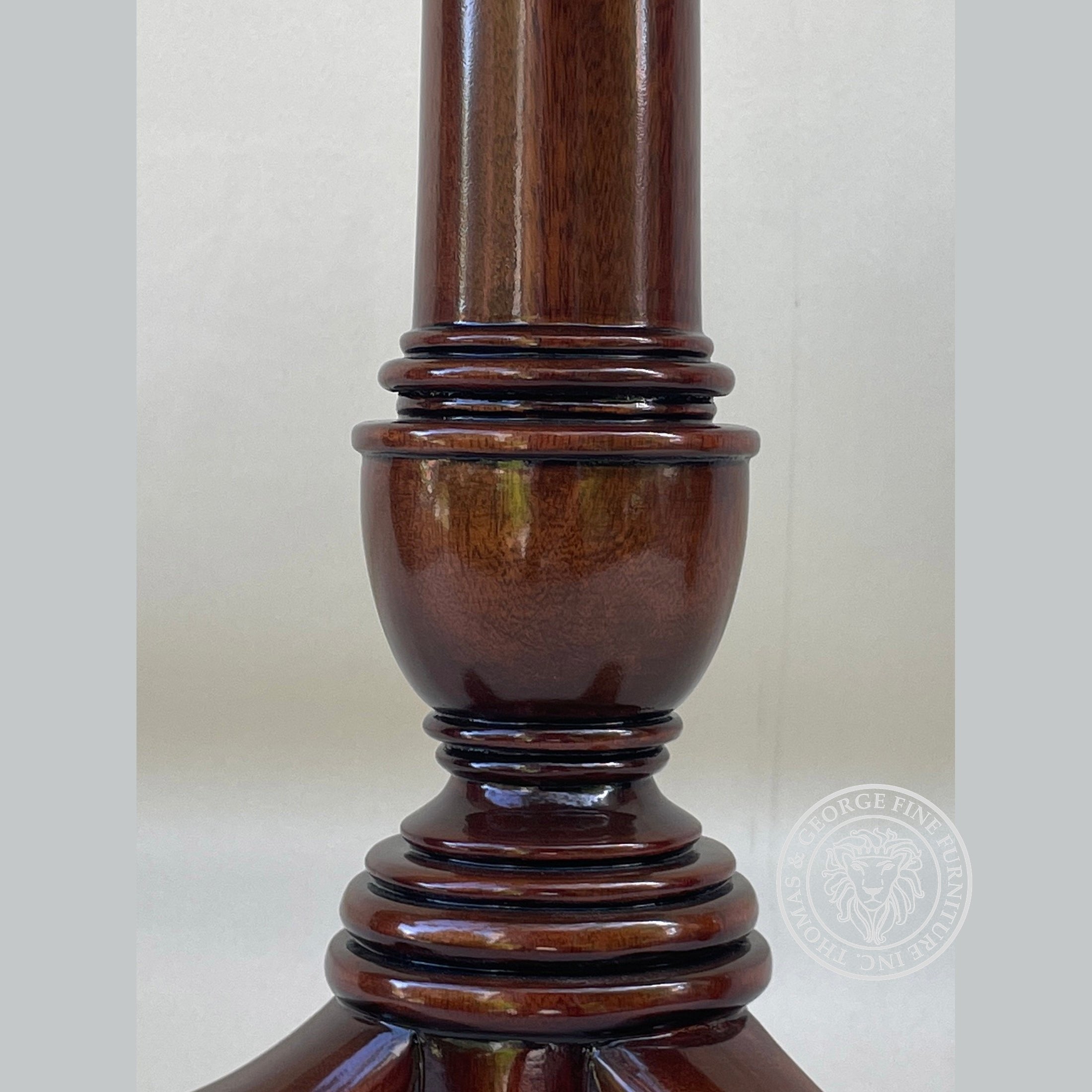 Georgian Pie Crust Wine Table with leather top